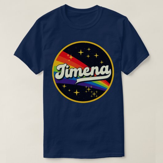 Jimena regenboog in ruimte  stijl t-shirt (Design voorkant)