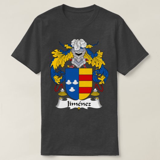 Jimenez Coat of Arms Family Crest T-shirt (Design voorkant)