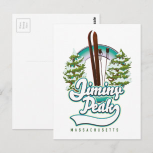 jiminy peak massachusetts ski logo briefkaart