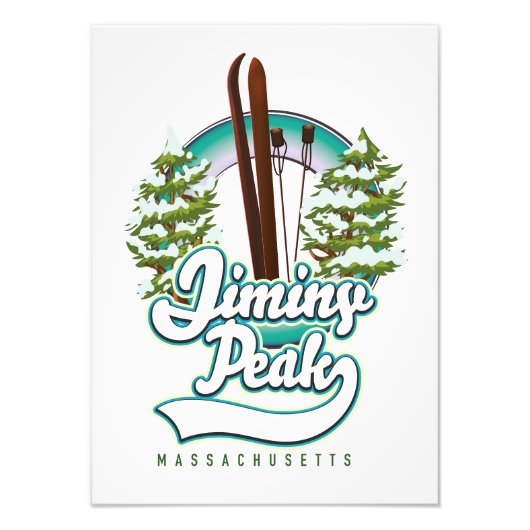 jiminy peak massachusetts ski logo foto afdruk (Voorkant)