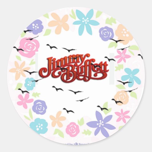 Jimmy Buffett het man, Ronde Sticker (Voorkant)