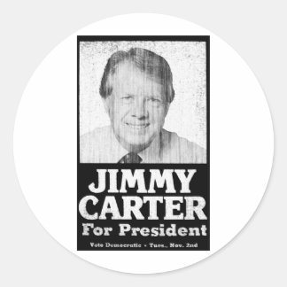 Jimmy Carter heeft zwart en wit gemaakt Ronde Sticker