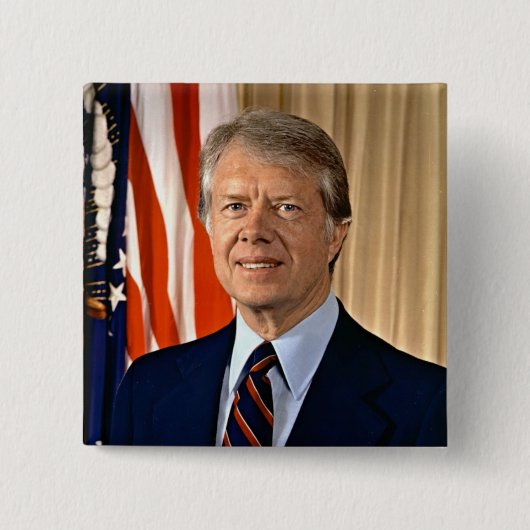 Jimmy Carter Vierkante Button 5,1 Cm (Voorkant)