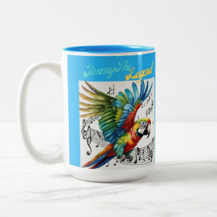 Jimmy The Legend Coffee Mok, Parrot Cup, Muziek Tweekleurige Koffiemok