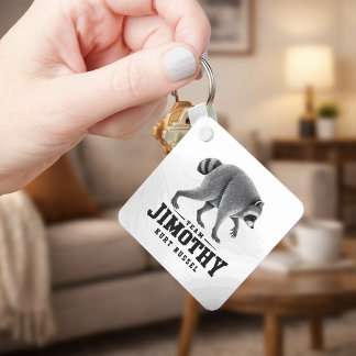 Jimothy Viral Raccoon Funny Trash Panda Wildlife Sleutelhanger