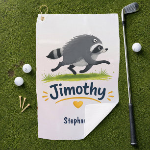 Jimothy Virale Wasbeer Grappige Afvalbeer Natuurle Golfhanddoek