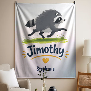 Jimothy Virale Wasbeer Grappige Afvalbeer Natuurle Wandkleed