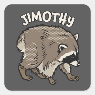 Jimothy Wasbeer Comic Stijl Dier Vierkante Sticker