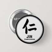 JIN compassion bushido deugd samurai kanji Ronde Button 5,7 Cm (Voorkant /achterkant)