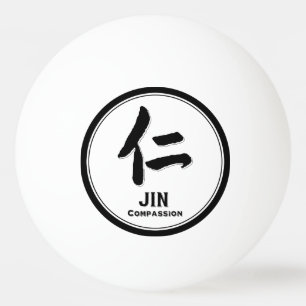 JIN compassion bushido deugd samurai kanji tattoo Pingpongballen