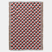 JIN JANG Black White Red Deken (Voorkant Verticaal)