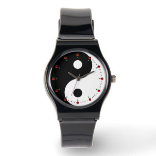 JIN JANG Black White Red Horloge