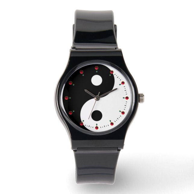 JIN JANG Black White Red Horloge (Voorkant)