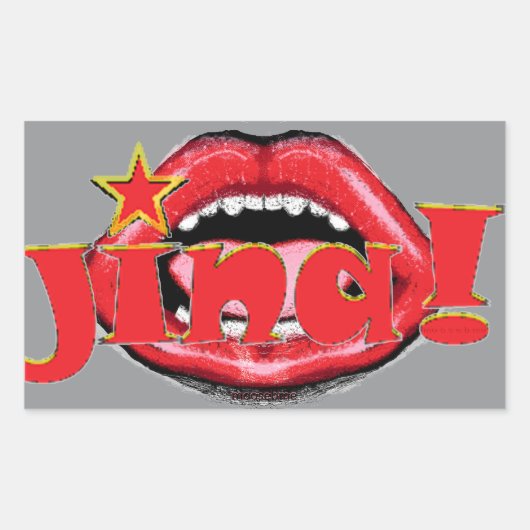 Jina! Coffee Rechthoekige Sticker (Voorkant)