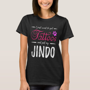 Jindo Hondenliefhebber Tattoo Funny Dog Mam Gift I T-shirt