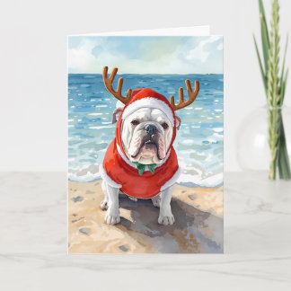 Jingle All the Waves – Bulldog Beach Kerstmis Kaart