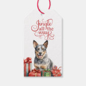 Jingle All The Way Australische vee hond Kerstmis Cadeaulabel (Voorkant)