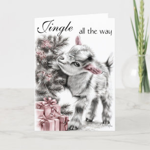 Jingle All The Way - Baby Goat Christmas Feestdagen Kaart