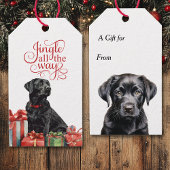 Jingle All The Way Black Lab Retriever Kerstmis Cadeaulabel