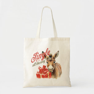 Jingle All the Way Christmas Boerderij Ezel Tote Bag