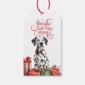 Jingle All The Way Dalmatische Hond Kerstmis Cadeaulabel (Voorkant)