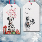 Jingle All The Way Dalmatische Hond Kerstmis Cadeaulabel