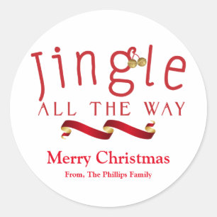 JINGLE ALL THE WAY Kerstvakantie Bell Sticker