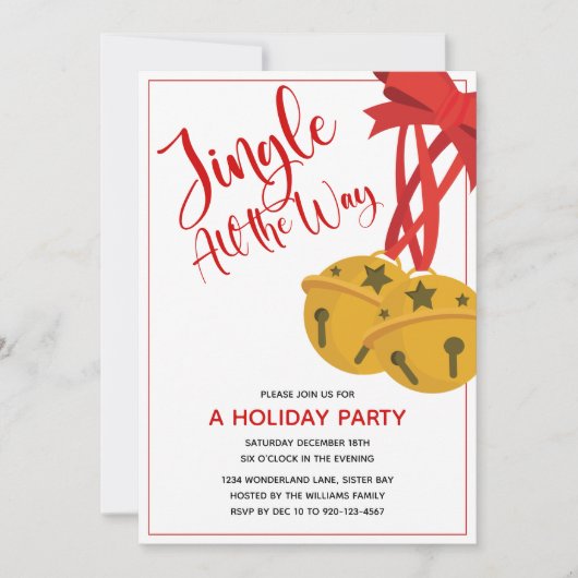 Jingle All Way Bells Fête Invitation (Devant)
