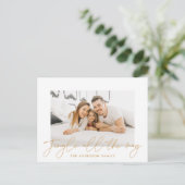 Jingle All Way Gold Script Photo Feestdagenkaart (Staand voorkant)