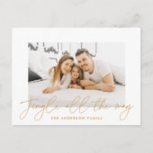Jingle All Way Gold Script Photo Feestdagenkaart (Voorkant)