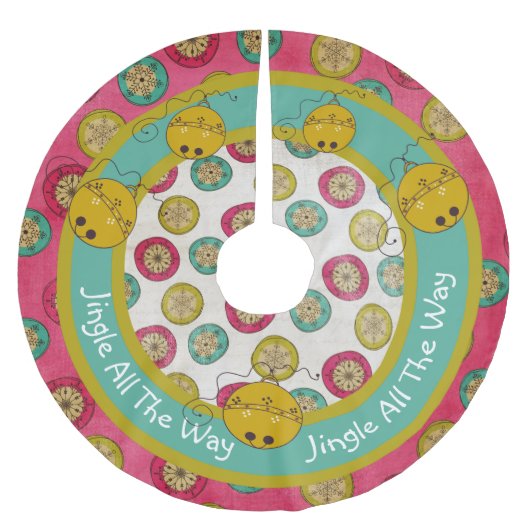 Jingle All Way Holiday Tree Skirt Kerstboom Rok (Voorkant)