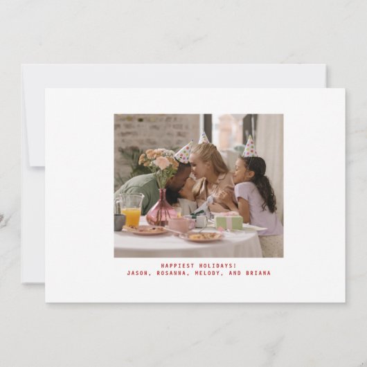 Jingle All Way Red Script Photo Feestdagenkaart (Achterkant)