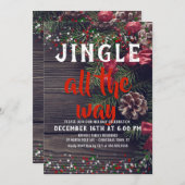 Jingle All Way Rustic Holiday Party Invitation (Devant / Derrière)