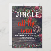 Jingle All Way Rustic Holiday Party Uitnodiging (Voorkant)