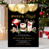 Jingle And Mingle Christmas Disco Cocktail Party Kaart