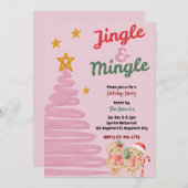 Jingle And Mingle Christmas Party Invitation (Devant / Derrière)