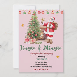 Jingle And Mingle Christmas Party Invitation Kaart