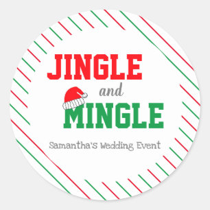 Jingle and Mingle Kerstbruilding Event Ronde Sticker