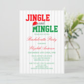 Jingle and Mingle Kerstmis Bachelorette Party Kaart (Staand voorkant)