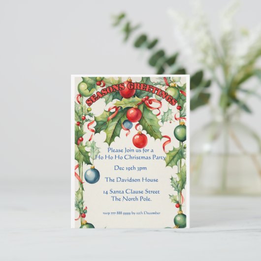 Jingle and Mingle: Uitnodiging voor een kerstfeest (Staand voorkant)