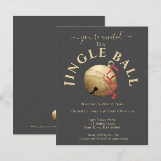 JINGLE BALL, Vakantigeuitnodiging met Jingle Bell (Voorkant / Achterkant)