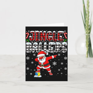 Jingle Ballers Geruite Kerstman Dabbing Volleybal Kaart