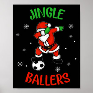 Jingle Ballers Kerst Voetbal Kerstman Voetbal Poster