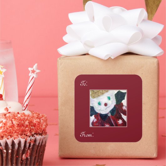 Jingle Beer Vierkante Sticker (Feest)