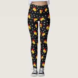 Jingle bell en sterren Kerstzwart Leggings