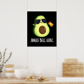 Jingle Bell Guac Funny Christmas Pun Dark BG Poster (Keuken)