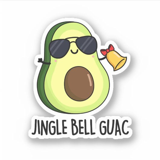 Jingle Bell Guac Grappige avocado woordspeling Sticker (Voorkant)