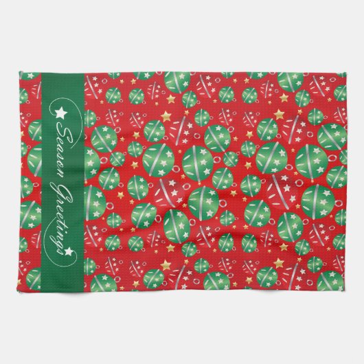 Jingle Bell Kerst Ornament Patroon Theedoek (Horizontaal)