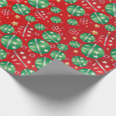 Jingle Bell-kerstsierontwerppatroon Cadeaupapier (Hoek)