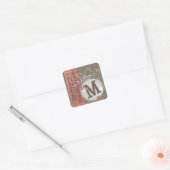 Jingle Bell Monogram retouradres Vierkante Sticker (Envelop)